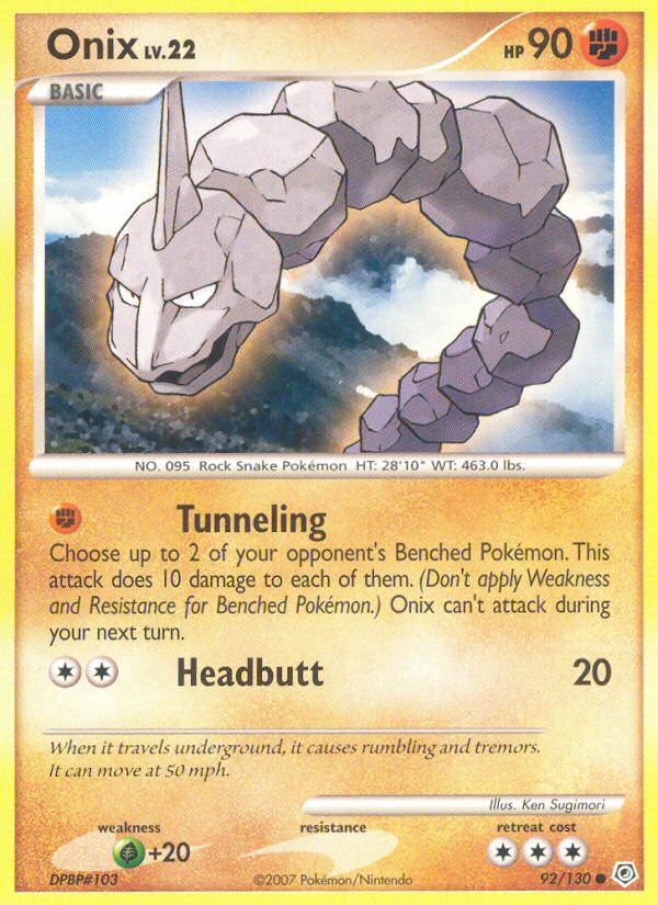 Onix (92/130) [Diamond & Pearl: Base Set] | Tables and Towers