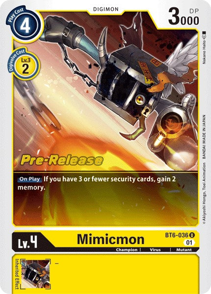 Mimicmon [BT6-036] [Double Diamond Pre-Release Cards] | Tables and Towers