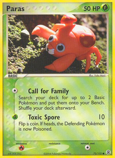 Paras (72/112) [EX: FireRed & LeafGreen] | Tables and Towers