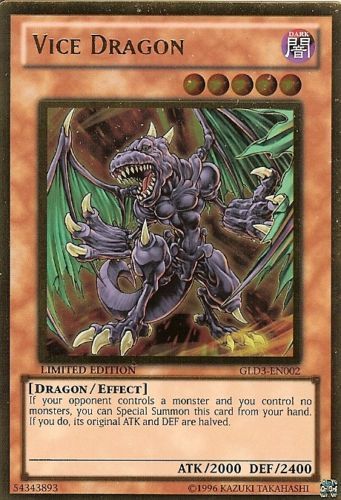 Vice Dragon [GLD3-EN002] Gold Rare | Tables and Towers