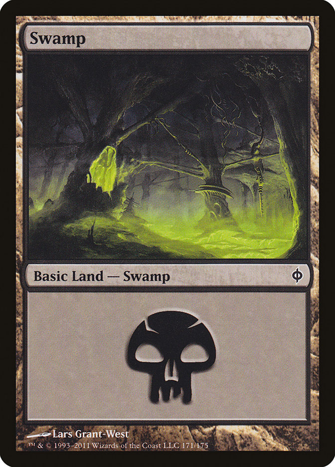 Swamp (171) [New Phyrexia] | Tables and Towers