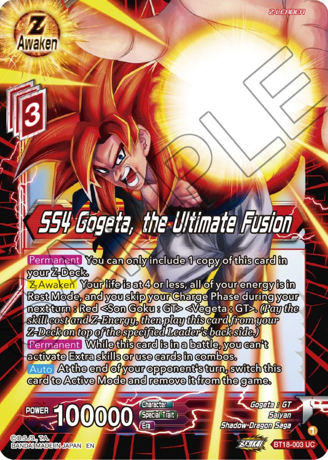 SS4 Gogeta, the Ultimate Fusion (BT18-003) [Dawn of the Z-Legends] | Tables and Towers