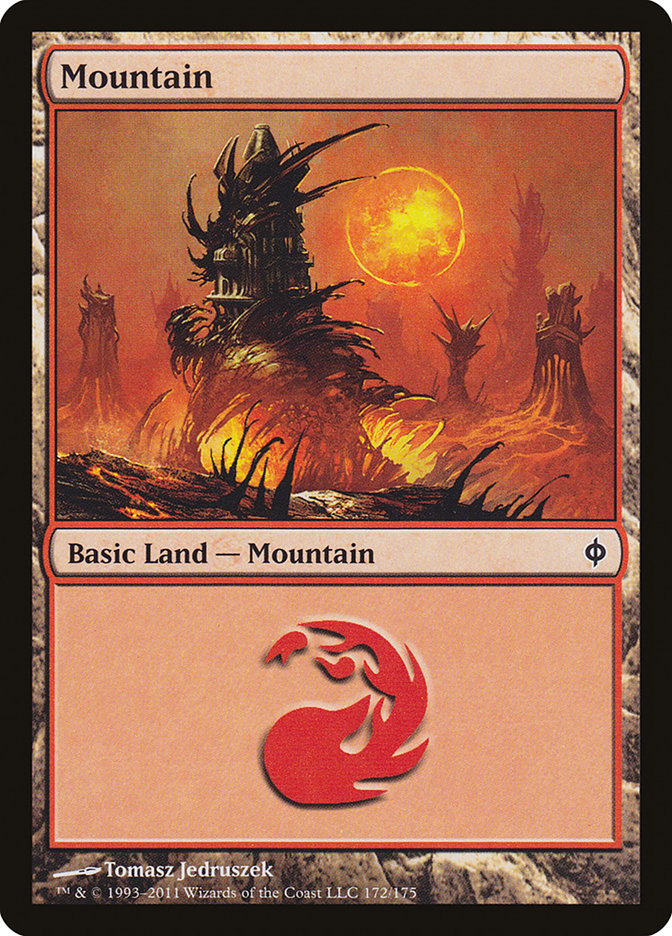 Mountain (172) [New Phyrexia] | Tables and Towers