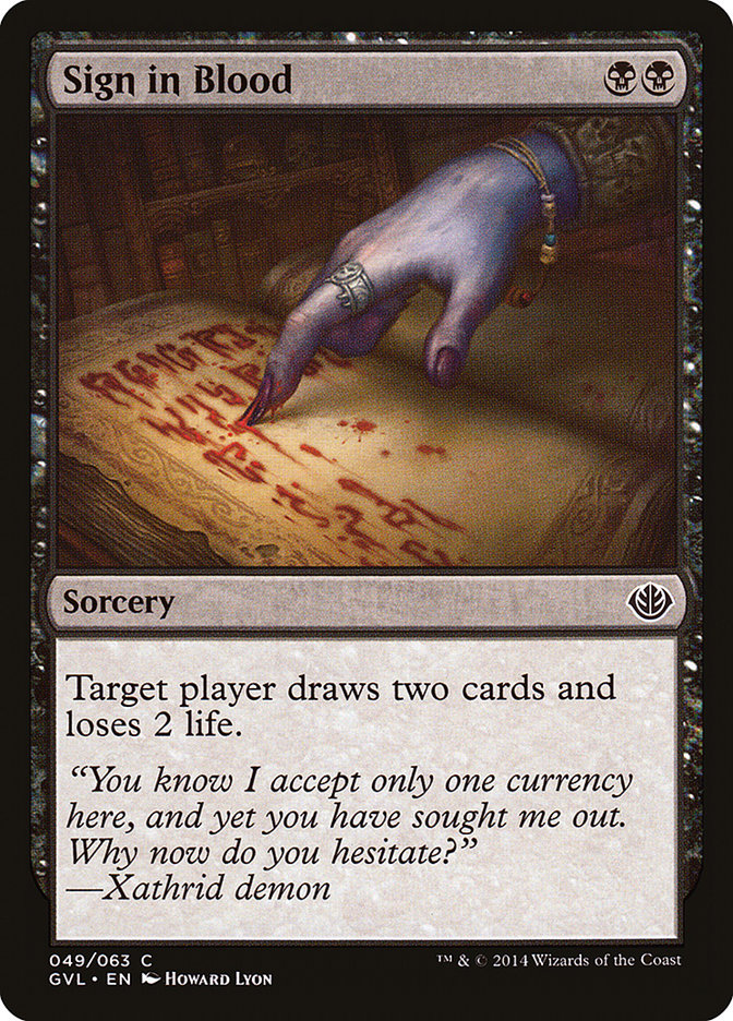 Sign in Blood (Garruk vs. Liliana) [Duel Decks Anthology] | Tables and Towers