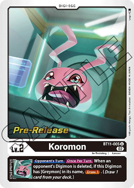 Koromon [BT11-005] [Dimensional Phase Pre-Release Promos] | Tables and Towers