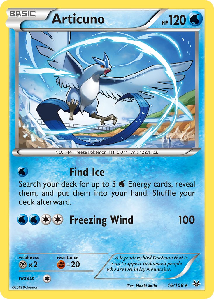 Articuno (16/108) (Theme Deck Exclusive) [XY: Roaring Skies] | Tables and Towers