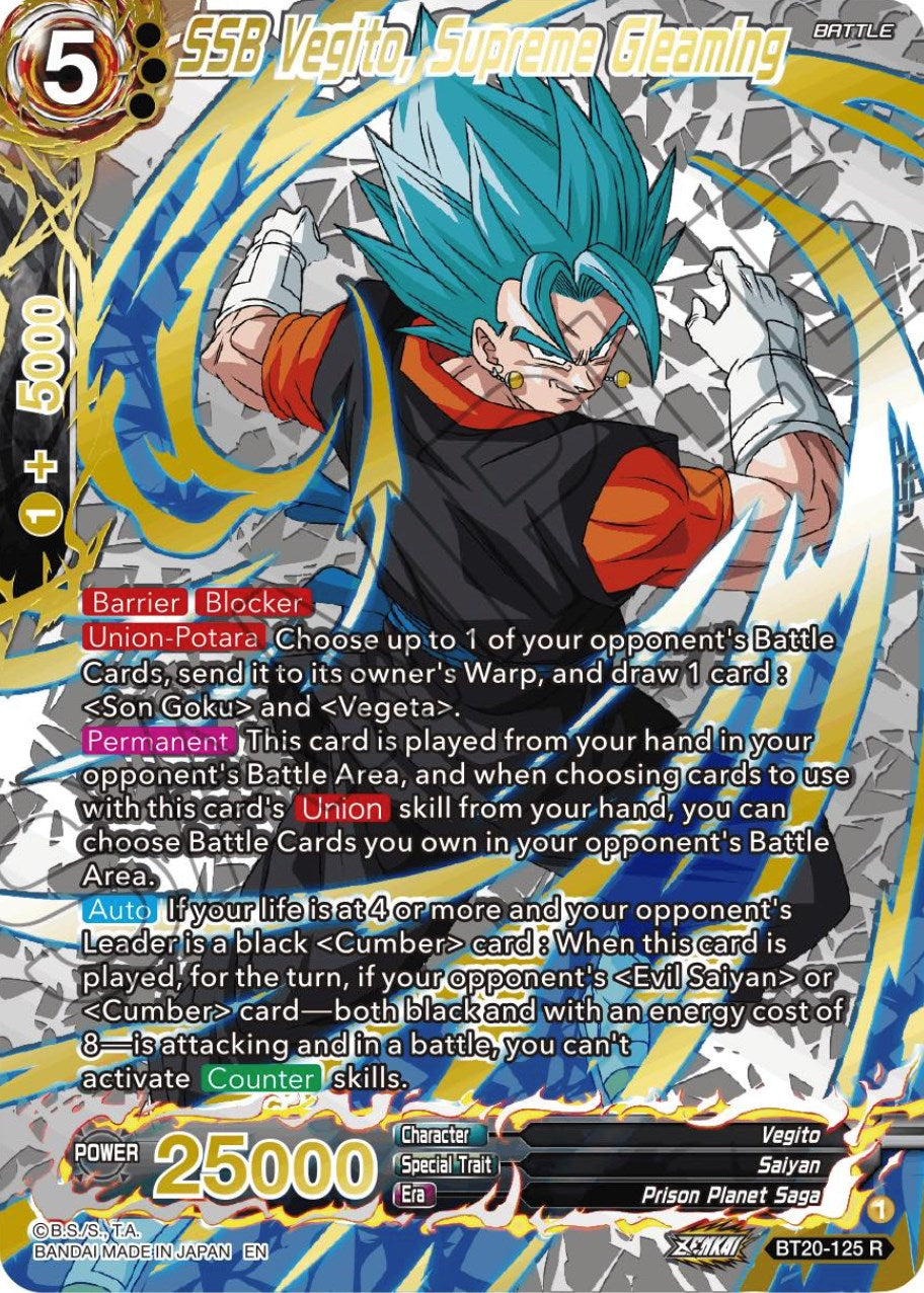 SSB Vegito, Supreme Gleaming (Gold-Stamped) (BT20-125) [Power Absorbed] | Tables and Towers