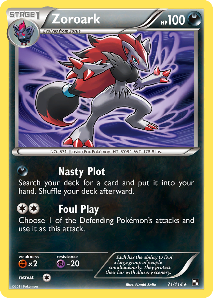 Zoroark (71/114) (Theme Deck Exclusive) [Black & White: Base Set] | Tables and Towers