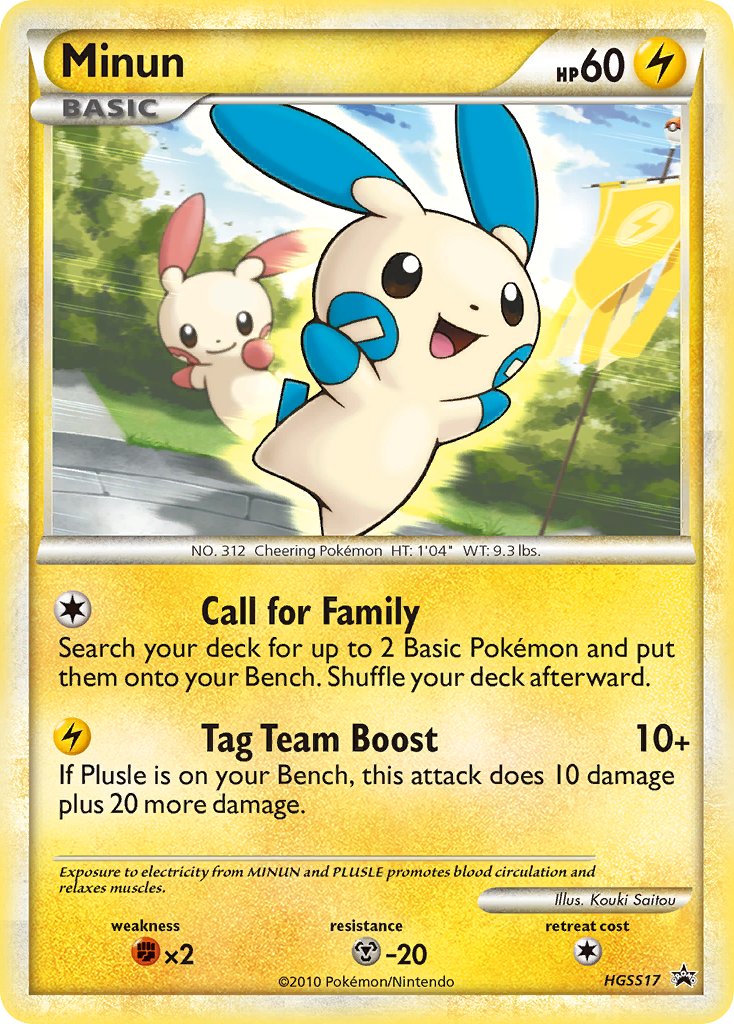 Minun (HGSS17) [HeartGold & SoulSilver: Black Star Promos] | Tables and Towers