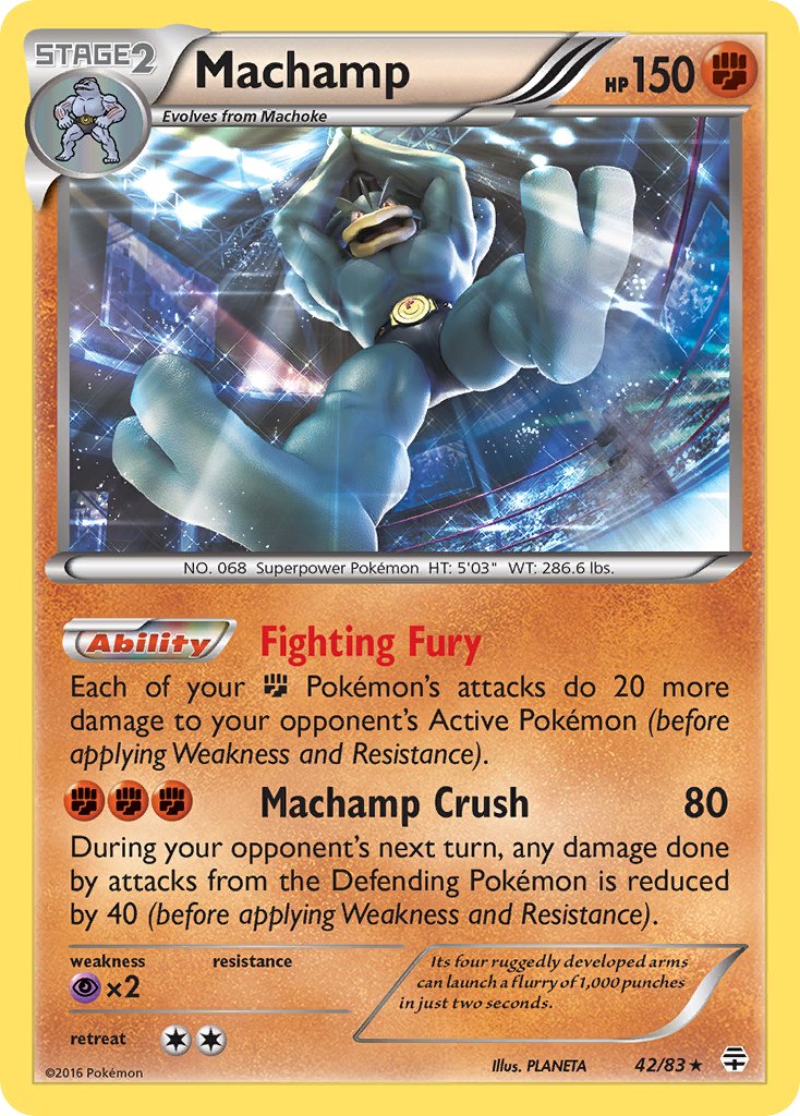 Machamp (42/83) (Theme Deck Exclusive) [XY: Furious Fists] | Tables and Towers