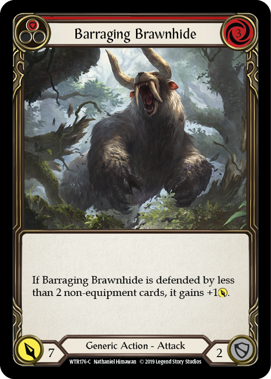 Barraging Brawnhide (Red) [WTR176-C] (Welcome to Rathe)  Alpha Print Normal | Tables and Towers