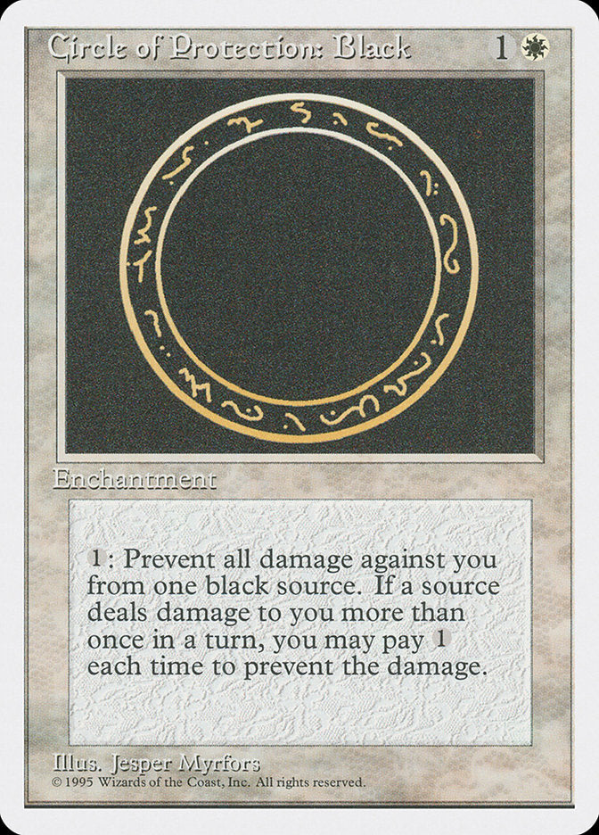 Circle of Protection: Black [Fourth Edition] | Tables and Towers