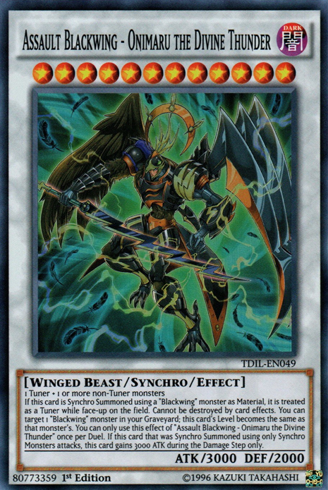 Assault Blackwing - Onimaru the Divine Thunder [TDIL-EN049] Super Rare | Tables and Towers