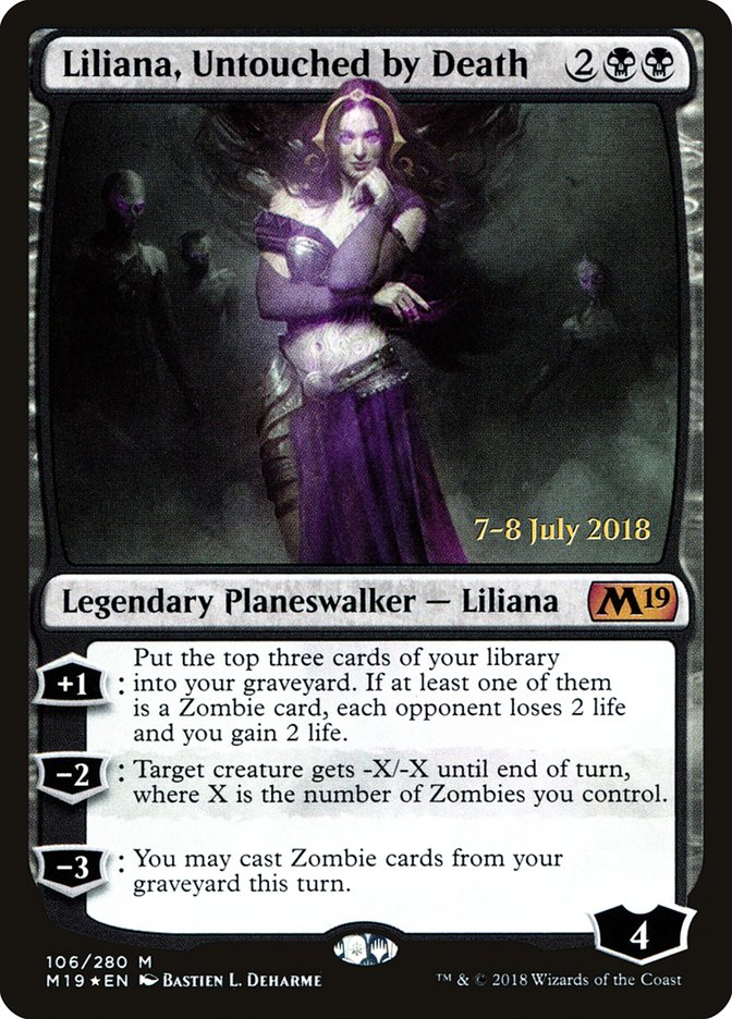 Liliana, Untouched by Death [Core Set 2019 Prerelease Promos] | Tables and Towers