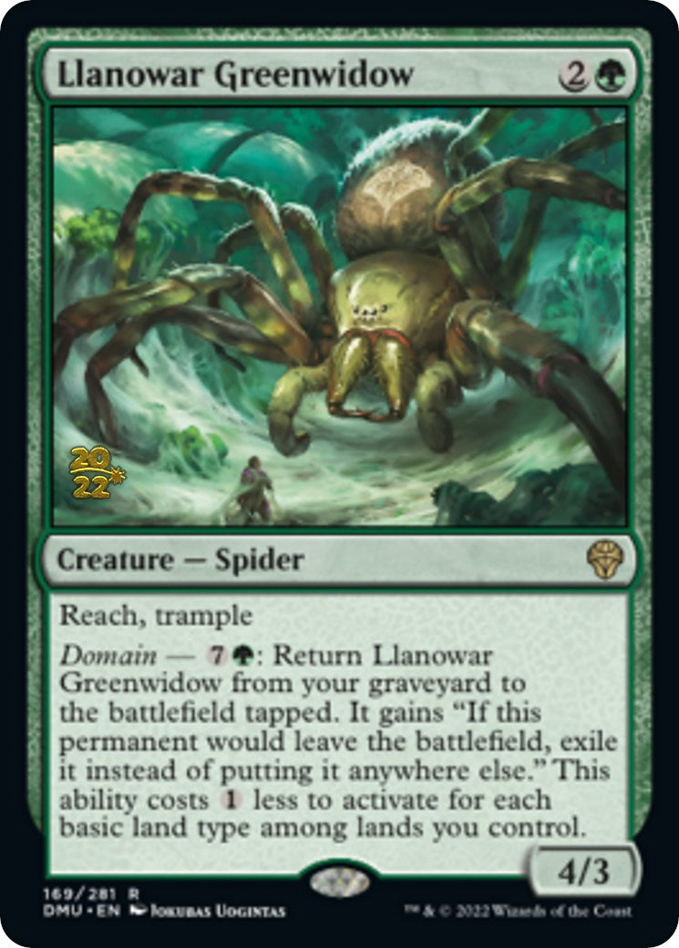 Llanowar Greenwidow [Dominaria United Prerelease Promos] | Tables and Towers