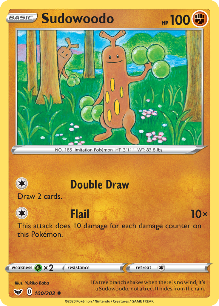 Sudowoodo (100/202) [Sword & Shield: Base Set] | Tables and Towers