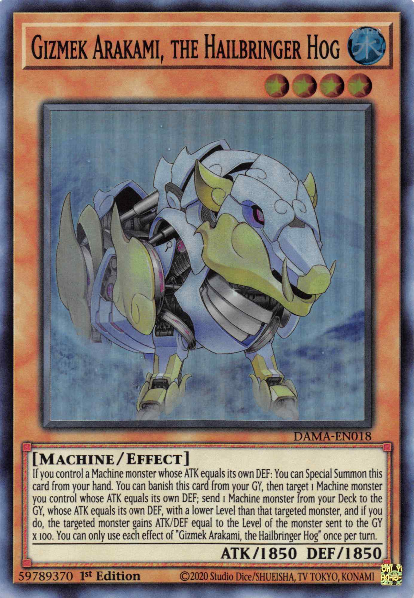 Gizmek Arakami, the Hailbringer Hog [DAMA-EN018] Super Rare | Tables and Towers