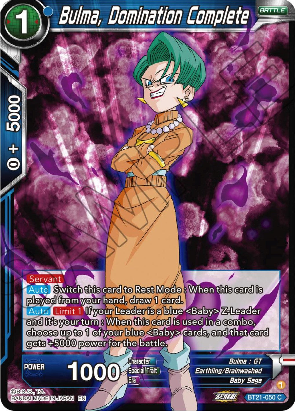 Bulma, Domination Complete (BT21-050) [Wild Resurgence] | Tables and Towers