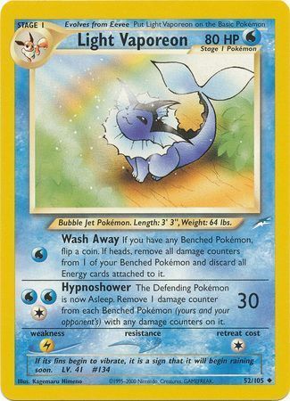 Light Vaporeon (52/105) [Neo Destiny Unlimited] | Tables and Towers