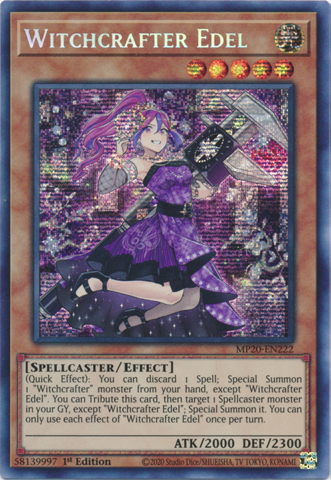 Witchcrafter Edel [MP20-EN222] Prismatic Secret Rare | Tables and Towers