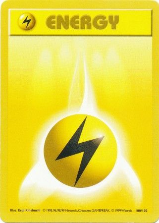 Lightning Energy (100/102) [Base Set Shadowless Unlimited] | Tables and Towers