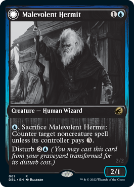 Malevolent Hermit // Benevolent Geist [Innistrad: Double Feature] | Tables and Towers