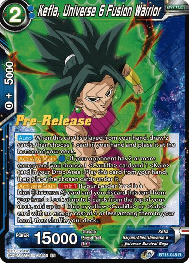 Kefla, Universe 6 Fusion Warrior (BT15-048) [Saiyan Showdown Prerelease Promos] | Tables and Towers