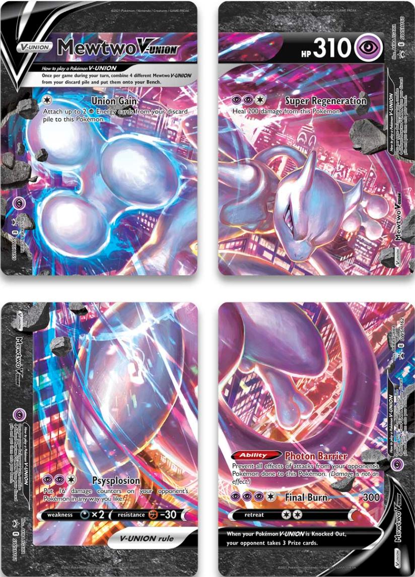 Mewtwo V-Union (Set of 4) [Sword & Shield: Black Star Promos] | Tables and Towers