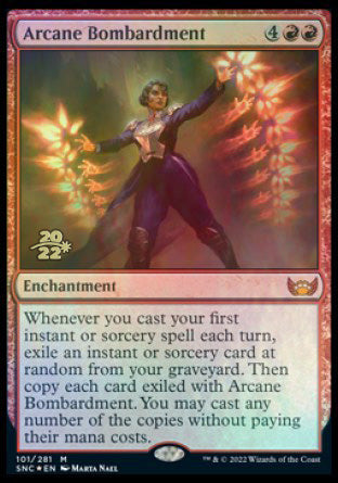 Arcane Bombardment [Streets of New Capenna Prerelease Promos] | Tables and Towers