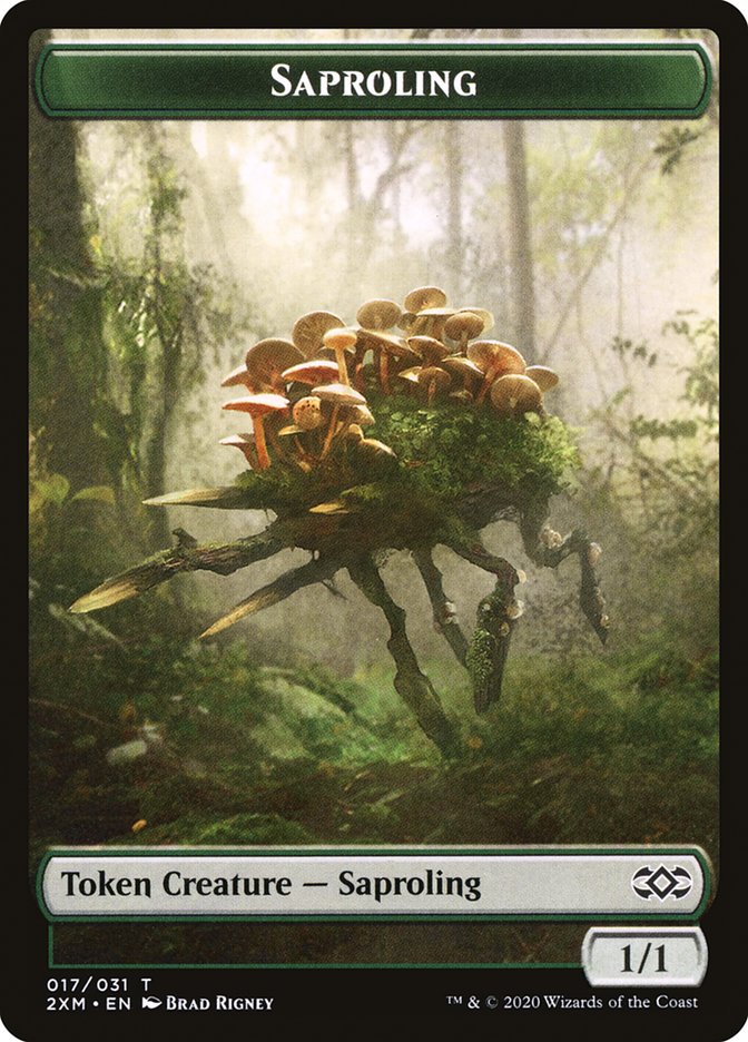 Plant // Saproling Double-Sided Token [Double Masters Tokens] | Tables and Towers