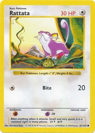 Rattata (61/102) [Base Set Shadowless Unlimited] | Tables and Towers