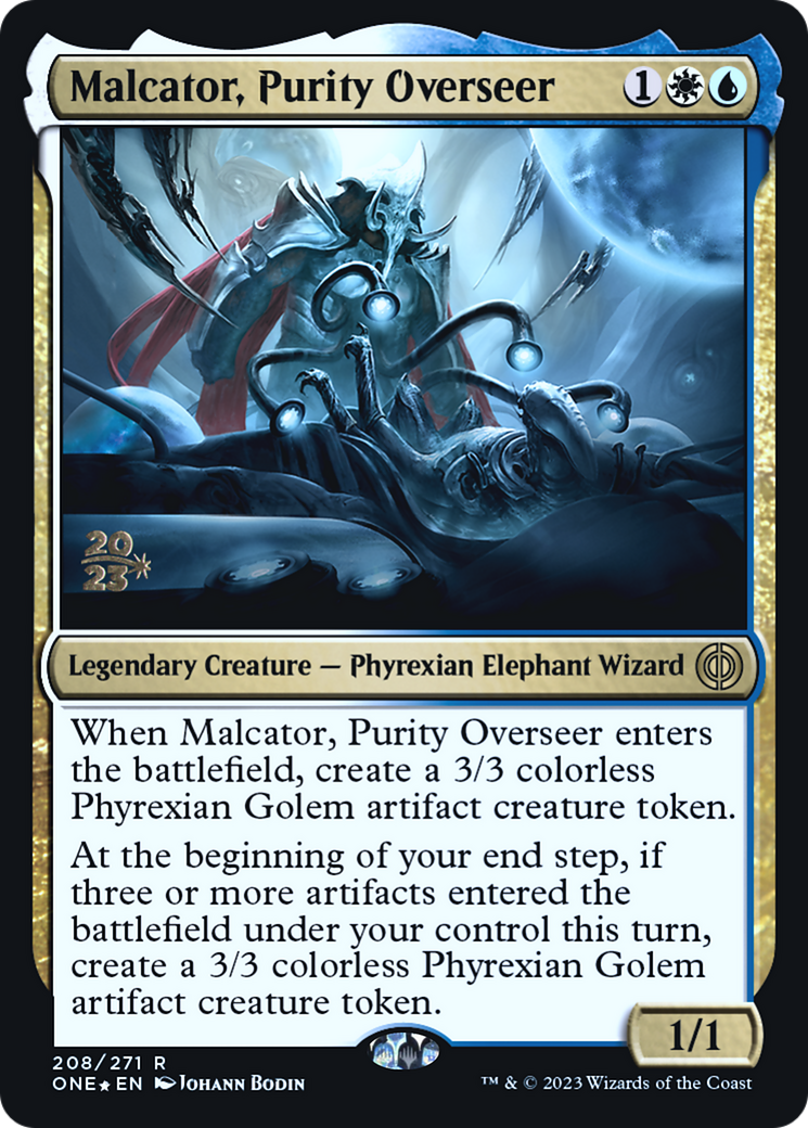 Malcator, Purity Overseer [Phyrexia: All Will Be One Prerelease Promos] | Tables and Towers