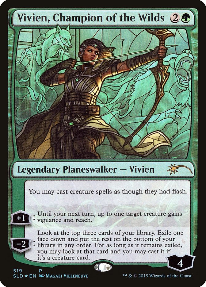 Vivien, Champion of the Wilds (Stained Glass) [Secret Lair Drop Promos] | Tables and Towers