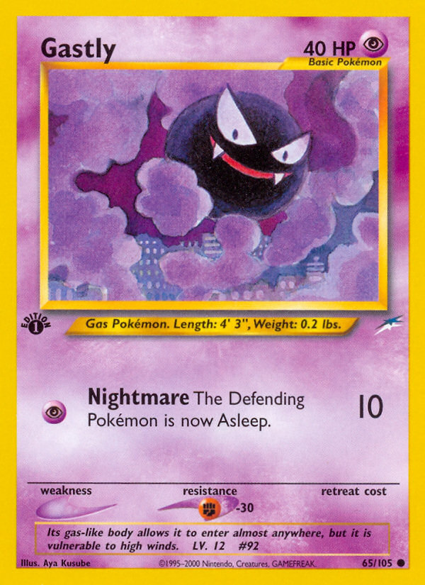 Gastly (65/105) [Neo Destiny 1st Edition] | Tables and Towers