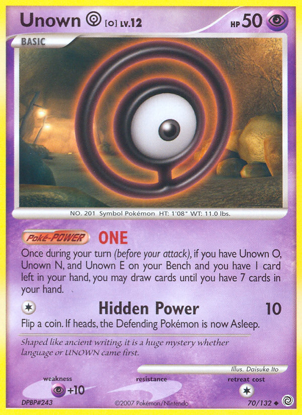 Unown O (70/132) [Diamond & Pearl: Secret Wonders] | Tables and Towers