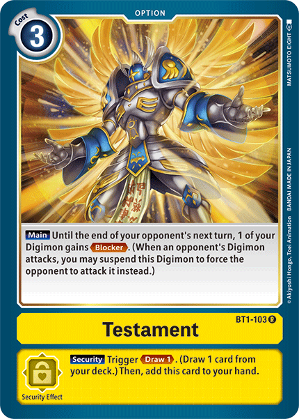 Testament [BT1-103] [Release Special Booster Ver.1.5] | Tables and Towers