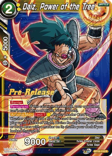 Daiz, Power of the Tree (BT15-110) [Saiyan Showdown Prerelease Promos] | Tables and Towers