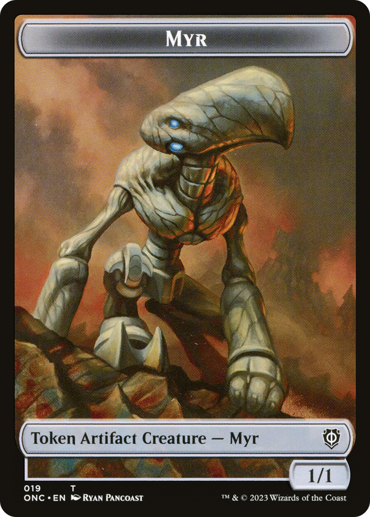 Myr // Thopter Double-Sided Token [Phyrexia: All Will Be One Commander Tokens] | Tables and Towers