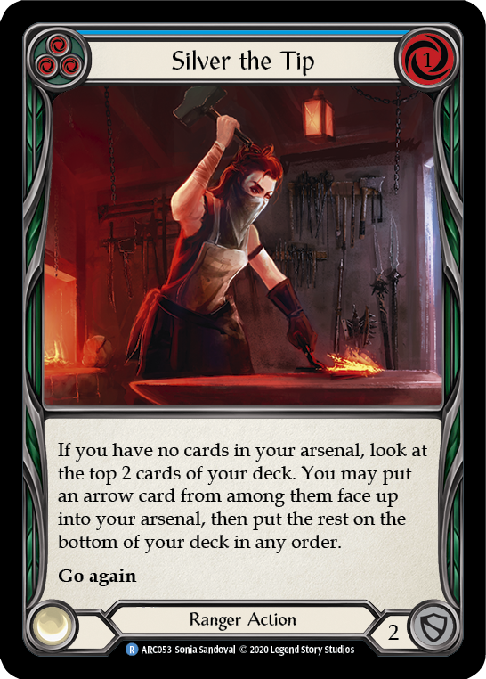 Silver the Tip (Blue) [U-ARC053] (Arcane Rising Unlimited)  Unlimited Rainbow Foil | Tables and Towers