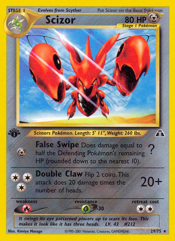 Scizor (29/75) [Neo Discovery 1st Edition] | Tables and Towers