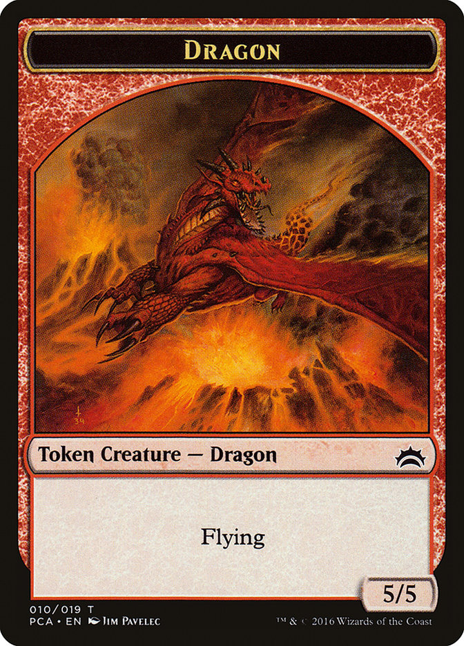 Dragon // Saproling Double-Sided Token [Planechase Anthology Tokens] | Tables and Towers