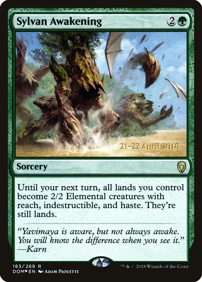 Sylvan Awakening [Dominaria Prerelease Promos] | Tables and Towers