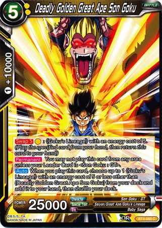 Deadly Golden Great Ape Son Goku (BT4-080) [Colossal Warfare] | Tables and Towers