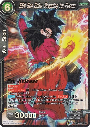 SS4 Son Goku, Prepping for Fusion (BT14-125) [Cross Spirits Prerelease Promos] | Tables and Towers