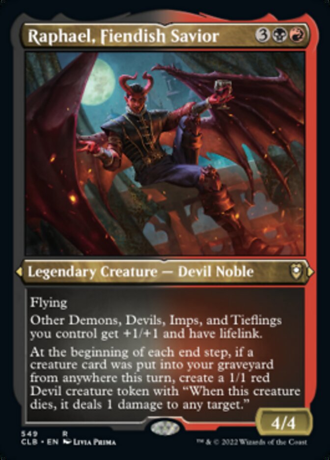 Raphael, Fiendish Savior (Foil Etched) [Commander Legends: Battle for Baldur's Gate] | Tables and Towers