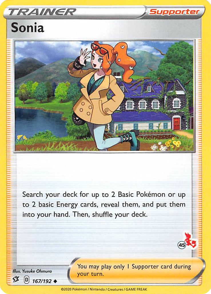 Sonia (167/192) (Cinderace Stamp #45) [Battle Academy 2022] | Tables and Towers