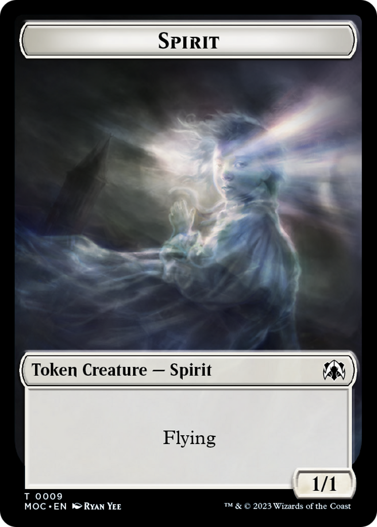 Spirit (9) // Spirit (13) Double-Sided Token [March of the Machine Commander Tokens] | Tables and Towers