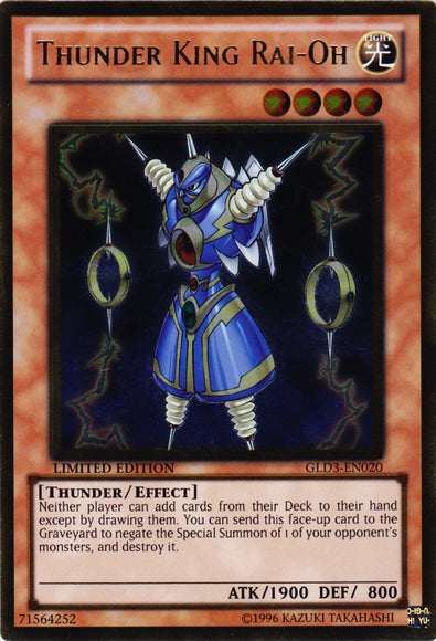 Thunder King Rai-Oh [GLD3-EN020] Gold Rare | Tables and Towers