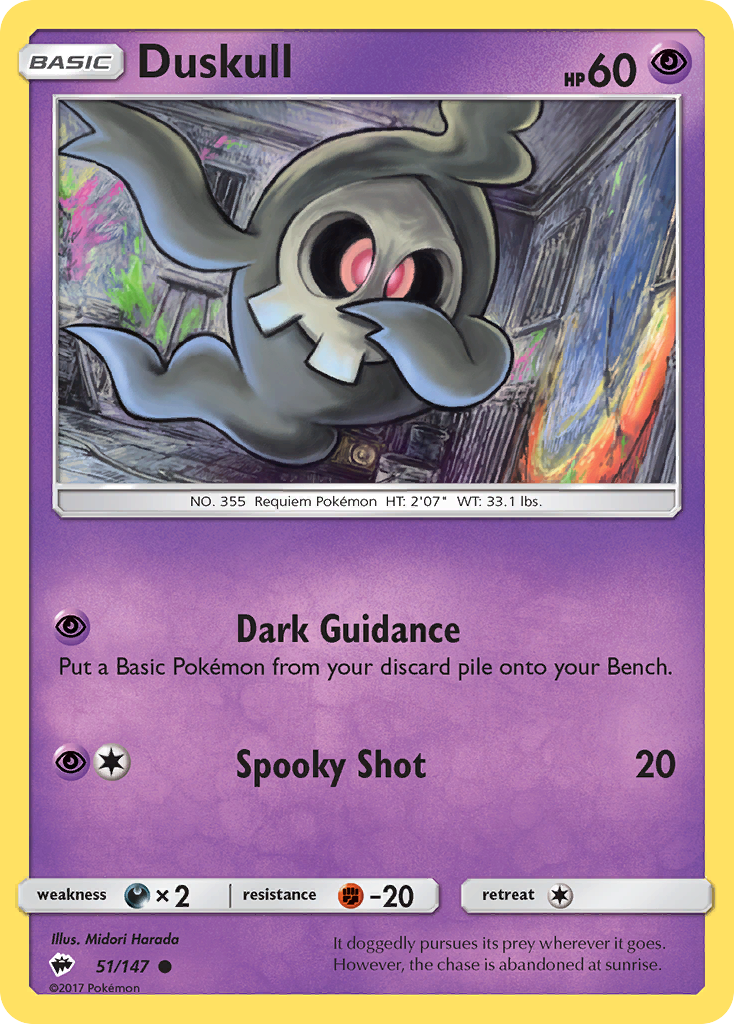 Duskull (51/147) [Sun & Moon: Burning Shadows] | Tables and Towers