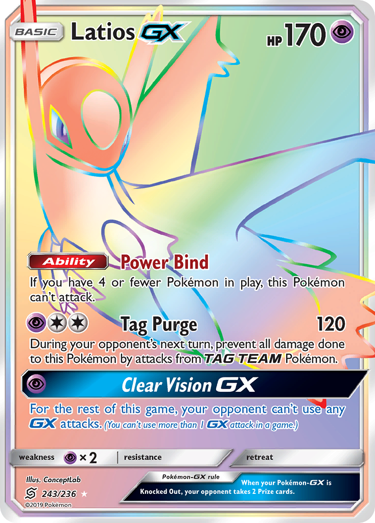 Latios GX (243/236) [Sun & Moon: Unified Minds] | Tables and Towers